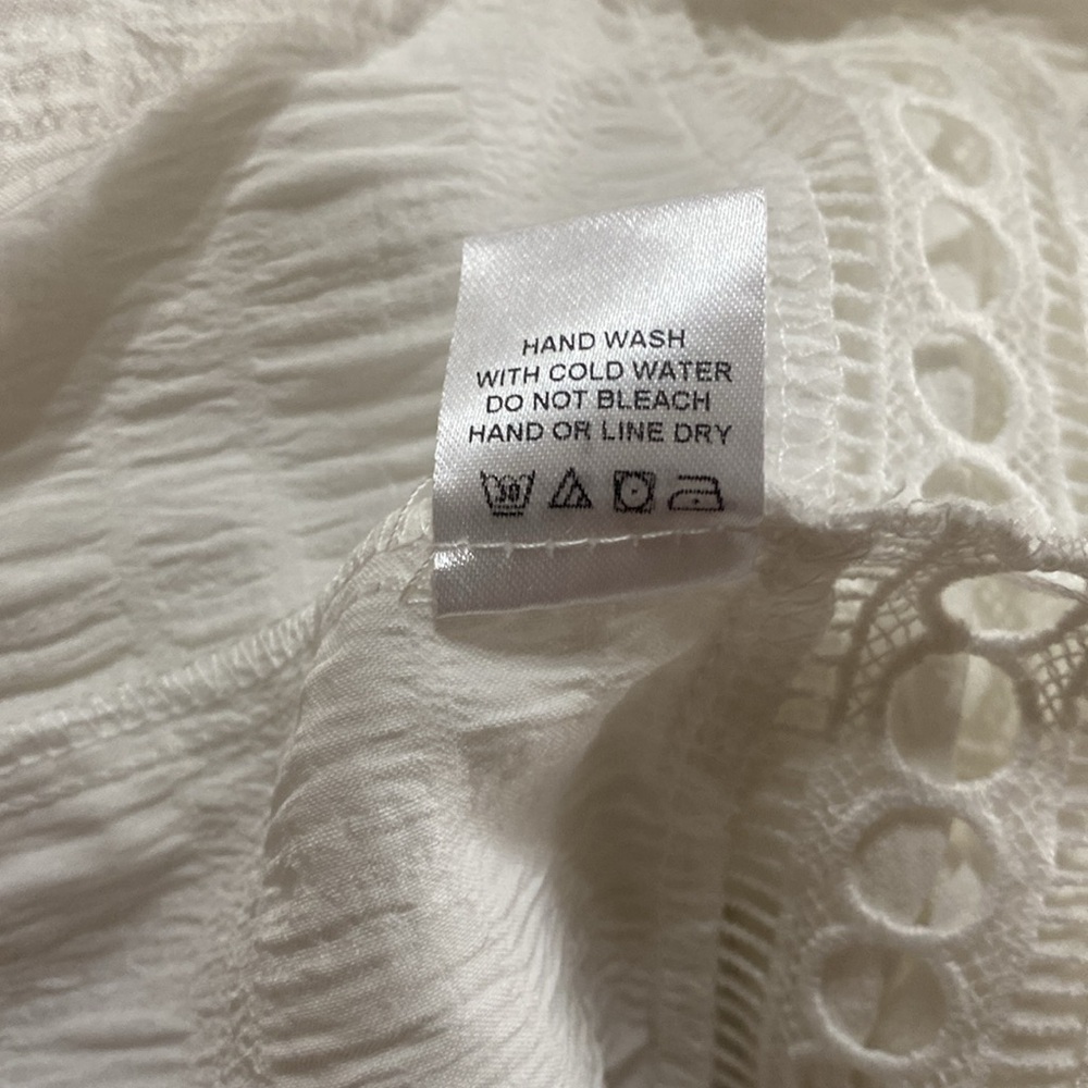 White Peasant Smocked Babydoll Blouse - Women - Picture 7 of 8